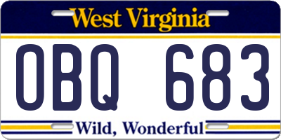 WV license plate OBQ683