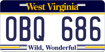 WV license plate OBQ686