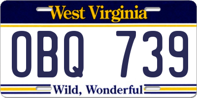 WV license plate OBQ739
