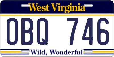 WV license plate OBQ746