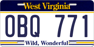 WV license plate OBQ771