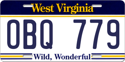 WV license plate OBQ779
