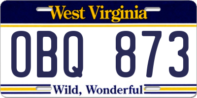 WV license plate OBQ873
