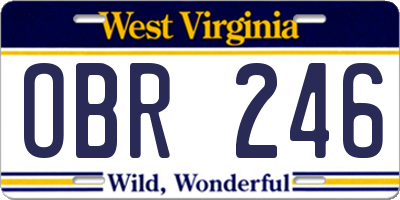 WV license plate OBR246