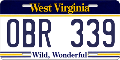 WV license plate OBR339