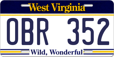 WV license plate OBR352