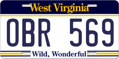 WV license plate OBR569