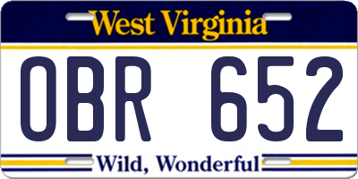 WV license plate OBR652