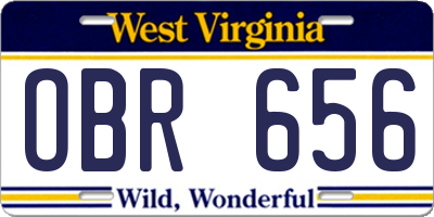 WV license plate OBR656