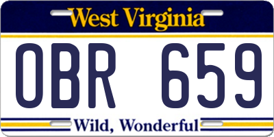 WV license plate OBR659