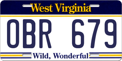 WV license plate OBR679