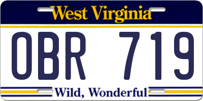 WV license plate OBR719