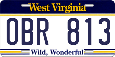 WV license plate OBR813