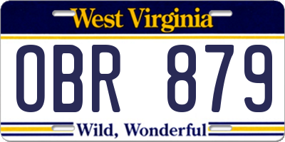 WV license plate OBR879
