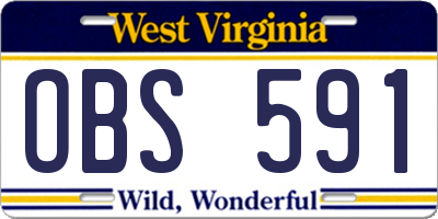 WV license plate OBS591
