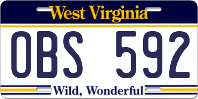 WV license plate OBS592