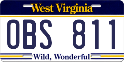 WV license plate OBS811