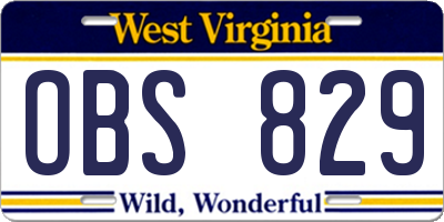 WV license plate OBS829