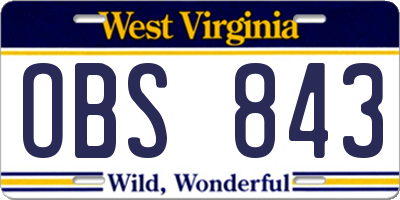 WV license plate OBS843