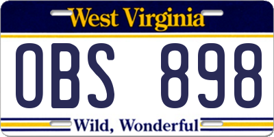 WV license plate OBS898