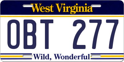 WV license plate OBT277