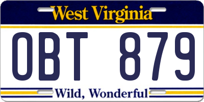 WV license plate OBT879