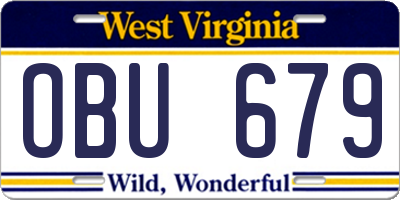 WV license plate OBU679
