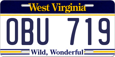 WV license plate OBU719