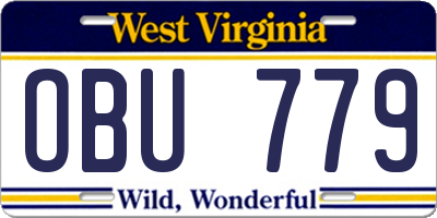 WV license plate OBU779