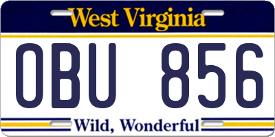 WV license plate OBU856