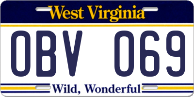 WV license plate OBV069