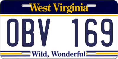 WV license plate OBV169