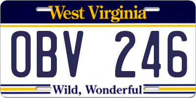 WV license plate OBV246