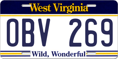 WV license plate OBV269