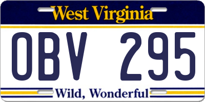 WV license plate OBV295
