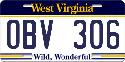 WV license plate OBV306