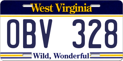 WV license plate OBV328