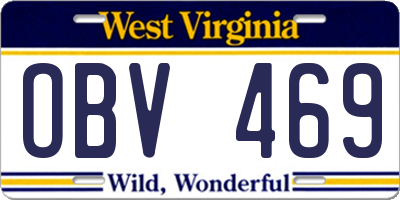 WV license plate OBV469