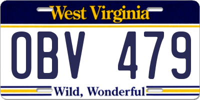 WV license plate OBV479