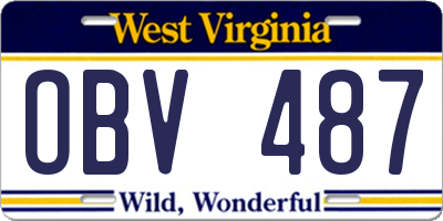 WV license plate OBV487