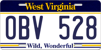 WV license plate OBV528