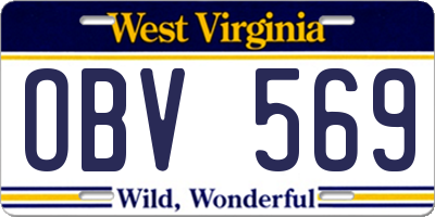 WV license plate OBV569