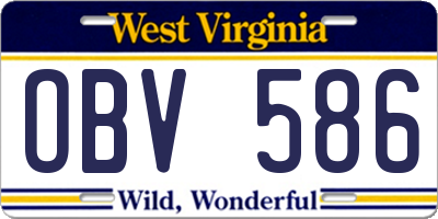 WV license plate OBV586