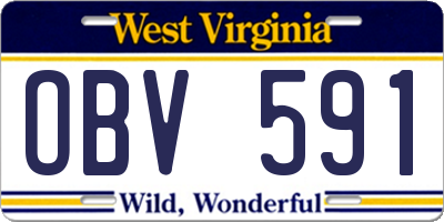 WV license plate OBV591