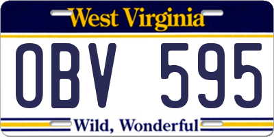 WV license plate OBV595