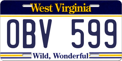 WV license plate OBV599