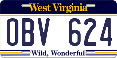 WV license plate OBV624