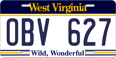 WV license plate OBV627