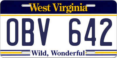 WV license plate OBV642