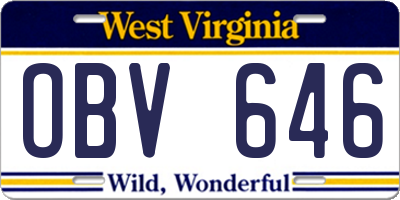 WV license plate OBV646